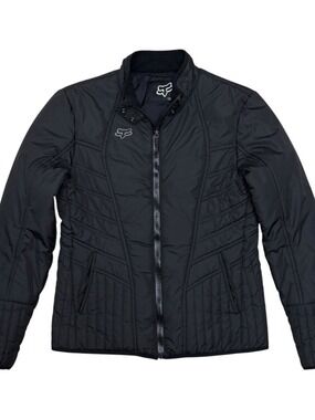 FOX RACING Puffer Jacket Black Winter Light Parka Coat Womens Medium